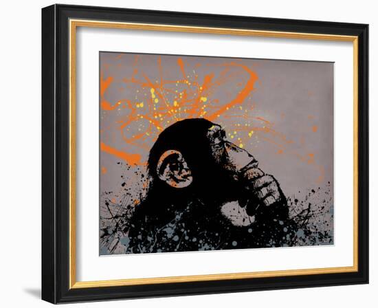 Thinker Monkey-The Graffiti Collection-Framed Premium Giclee Print