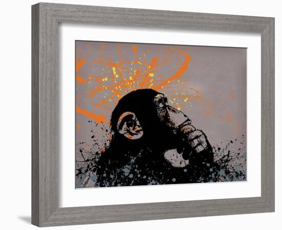 Thinker Monkey-The Graffiti Collection-Framed Giclee Print