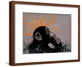 Thinker Monkey-Banksy-Framed Giclee Print