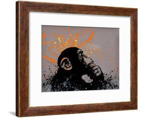 Thinker Monkey-Banksy-Framed Giclee Print
