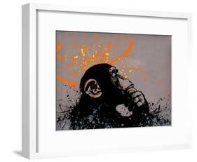 Thinker Monkey-Banksy-Framed Giclee Print