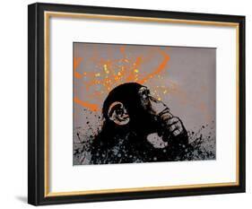 Thinker Monkey-Banksy-Framed Giclee Print
