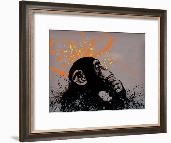 Thinker Monkey-The Graffiti Collection-Framed Giclee Print