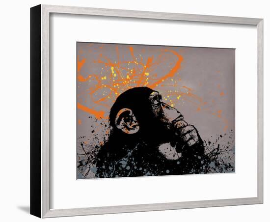 Thinker Monkey-The Graffiti Collection-Framed Giclee Print