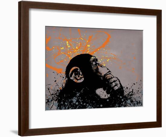 Thinker Monkey-The Graffiti Collection-Framed Giclee Print