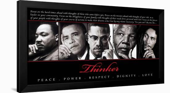 Thinker (Quintet): Peace, Power, Respect, Dignity, Love--Framed Art Print