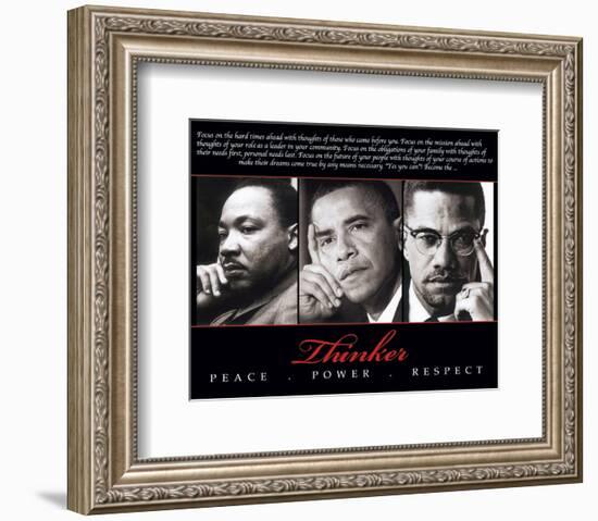 Thinker (Trio): Peace, Power, Respect-null-Framed Art Print