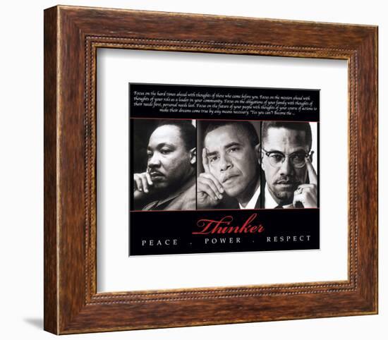 Thinker (Trio): Peace, Power, Respect-null-Framed Art Print