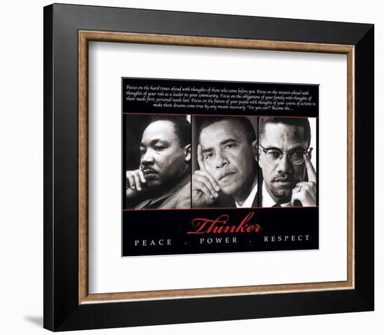 Thinker (Trio): Peace, Power, Respect-null-Framed Art Print