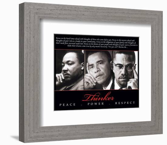 Thinker (Trio): Peace, Power, Respect-null-Framed Art Print