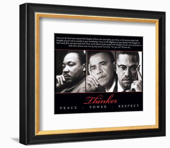 Thinker (Trio): Peace, Power, Respect-null-Framed Art Print