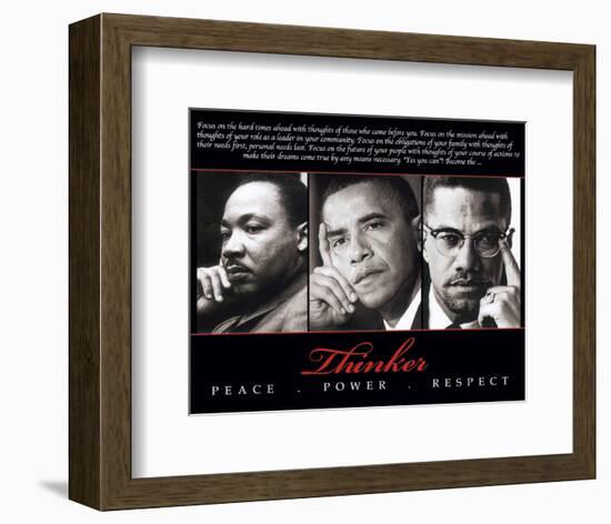 Thinker (Trio): Peace, Power, Respect-null-Framed Art Print