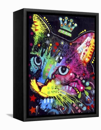 Thinking Cat Crowned-Dean Russo-Framed Premier Image Canvas