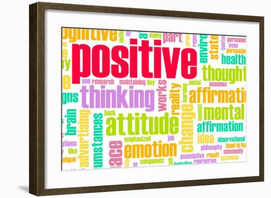 Thinking Positive As An Attitude Abstract Concept-kentoh-Framed Art Print