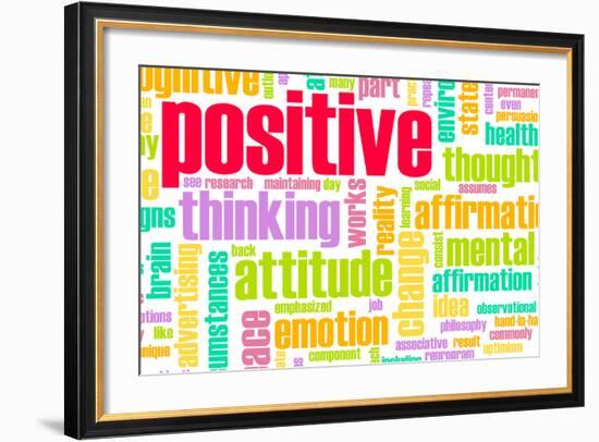 Thinking Positive As An Attitude Abstract Concept-kentoh-Framed Art Print