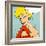 Thinking Woman in Retro Comics Style-Heizel-Framed Premium Giclee Print