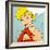 Thinking Woman in Retro Comics Style-Heizel-Framed Premium Giclee Print