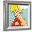 Thinking Woman in Retro Comics Style-Heizel-Framed Art Print