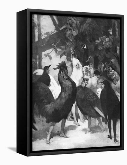 Third Act of the Play Chantecler by Rostand, 1910-Rene Lelong-Framed Stretched Canvas