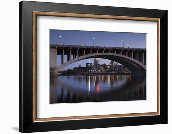 Third Ave, Bridge and Mill City, Stpaul, Minneapolis, Minnesota, USA-Walter Bibikow-Framed Photographic Print