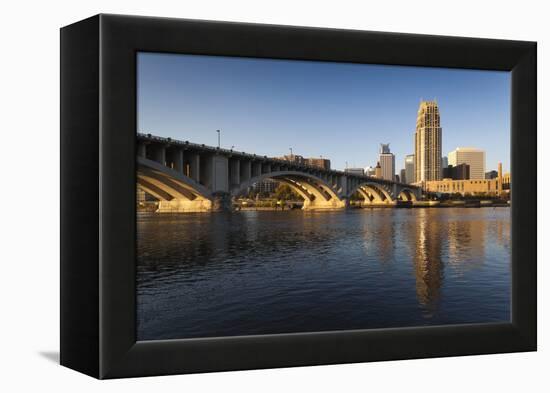 Third Avenue Bridge from Mississippi River at Dawn-Walter Bibikow-Framed Premier Image Canvas