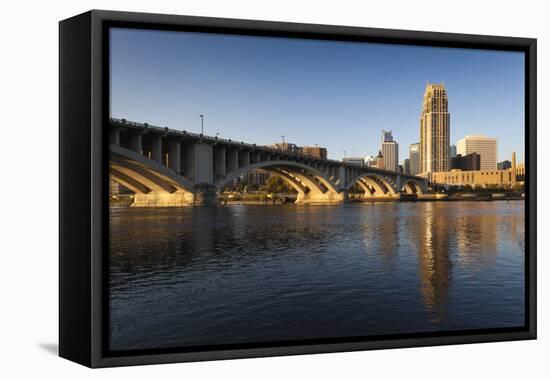 Third Avenue Bridge from Mississippi River at Dawn-Walter Bibikow-Framed Premier Image Canvas