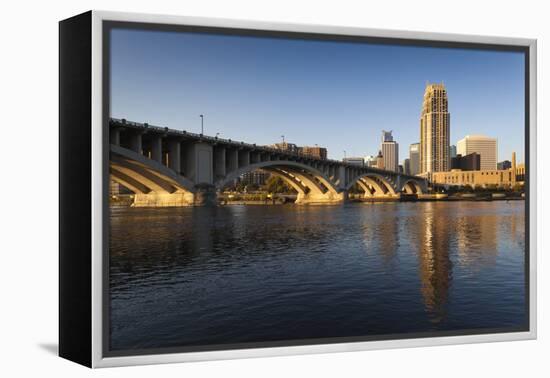 Third Avenue Bridge from Mississippi River at Dawn-Walter Bibikow-Framed Premier Image Canvas