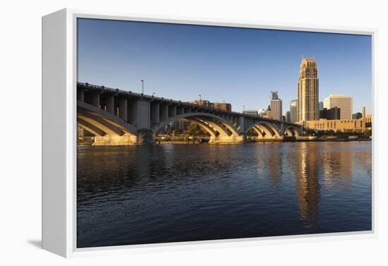 Third Avenue Bridge from Mississippi River at Dawn-Walter Bibikow-Framed Premier Image Canvas