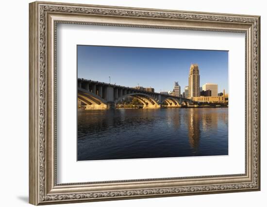 Third Avenue Bridge from Mississippi River at Dawn-Walter Bibikow-Framed Photographic Print