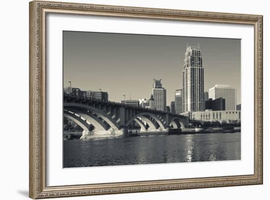 Third Avenue Bridge, Mississippi River, Minneapolis, Minnesota, USA-Walter Bibikow-Framed Photographic Print