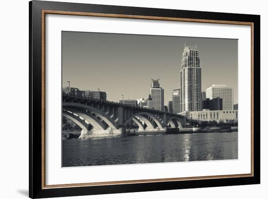 Third Avenue Bridge, Mississippi River, Minneapolis, Minnesota, USA-Walter Bibikow-Framed Photographic Print