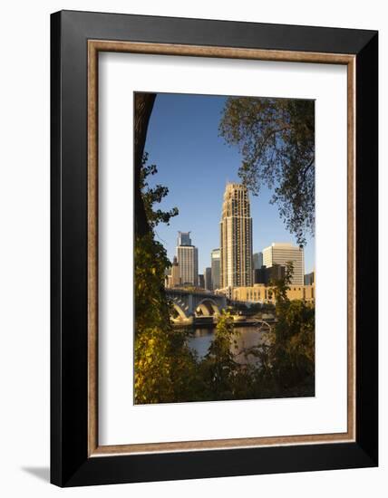 Third Avenue Bridge, Mississippi River, Minneapolis, Minnesota, USA-Walter Bibikow-Framed Photographic Print