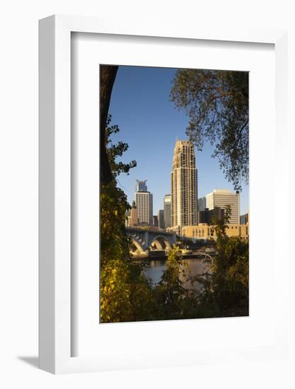 Third Avenue Bridge, Mississippi River, Minneapolis, Minnesota, USA-Walter Bibikow-Framed Photographic Print
