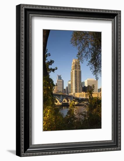 Third Avenue Bridge, Mississippi River, Minneapolis, Minnesota, USA-Walter Bibikow-Framed Photographic Print