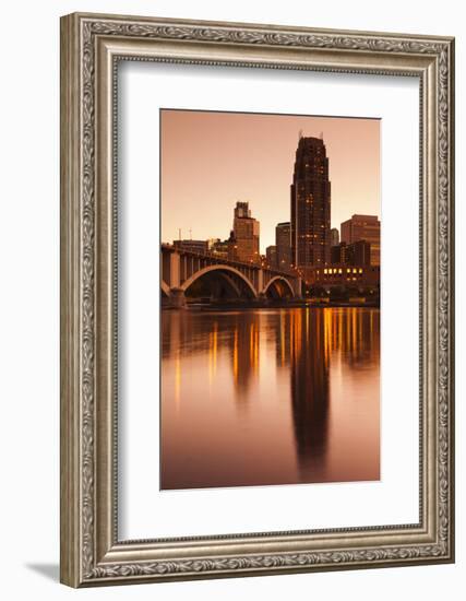 Third Avenue Bridge, Mississippi River, Minneapolis, Minnesota, USA-Walter Bibikow-Framed Photographic Print