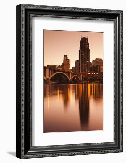 Third Avenue Bridge, Mississippi River, Minneapolis, Minnesota, USA-Walter Bibikow-Framed Photographic Print