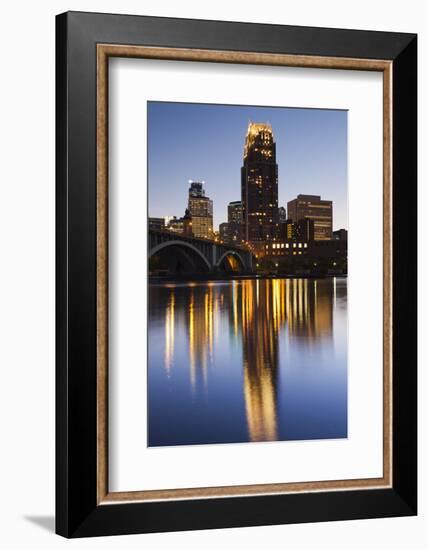 Third Avenue Bridge, Mississippi River, Minneapolis, Minnesota, USA-Walter Bibikow-Framed Photographic Print