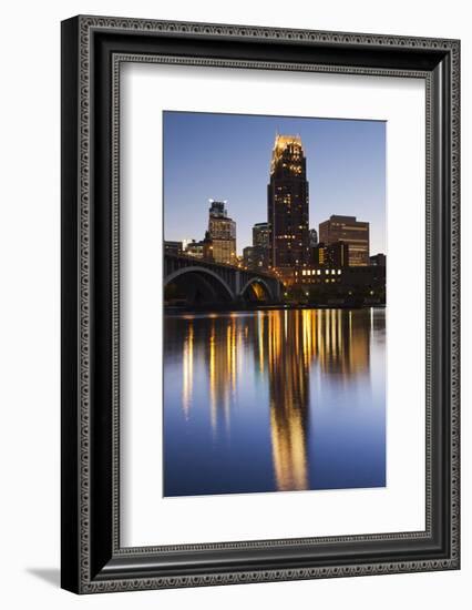 Third Avenue Bridge, Mississippi River, Minneapolis, Minnesota, USA-Walter Bibikow-Framed Photographic Print