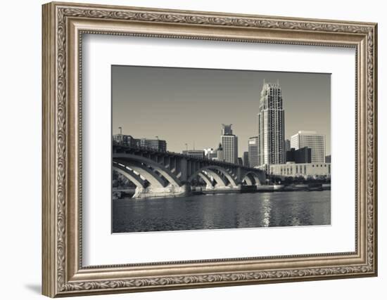 Third Avenue Bridge, Mississippi River, Minneapolis, Minnesota, USA-Walter Bibikow-Framed Photographic Print