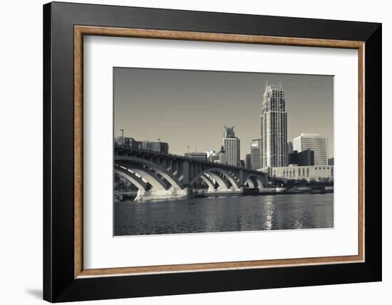 Third Avenue Bridge, Mississippi River, Minneapolis, Minnesota, USA-Walter Bibikow-Framed Photographic Print