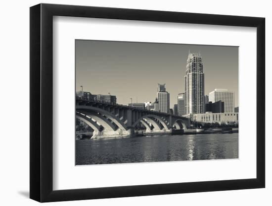 Third Avenue Bridge, Mississippi River, Minneapolis, Minnesota, USA-Walter Bibikow-Framed Photographic Print