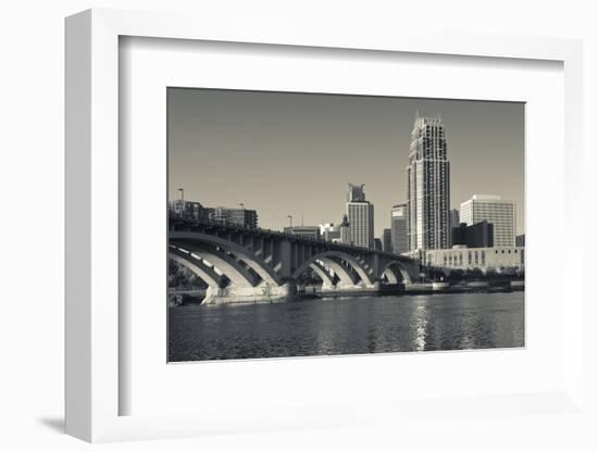 Third Avenue Bridge, Mississippi River, Minneapolis, Minnesota, USA-Walter Bibikow-Framed Photographic Print