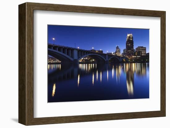 Third Avenue Bridge, Mississippi River, Minneapolis, Minnesota, USA-Walter Bibikow-Framed Photographic Print