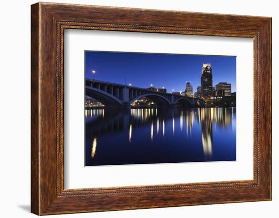 Third Avenue Bridge, Mississippi River, Minneapolis, Minnesota, USA-Walter Bibikow-Framed Photographic Print