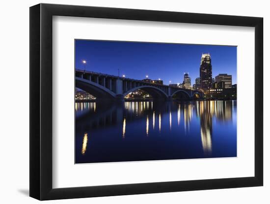 Third Avenue Bridge, Mississippi River, Minneapolis, Minnesota, USA-Walter Bibikow-Framed Photographic Print