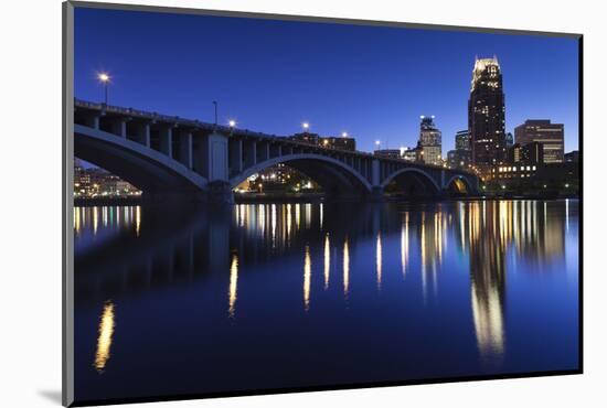 Third Avenue Bridge, Mississippi River, Minneapolis, Minnesota, USA-Walter Bibikow-Mounted Photographic Print