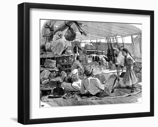 Third Class on Board the 'Kilwa, Brindisi to Burma, 1886-null-Framed Giclee Print