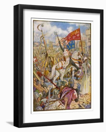 Third Crusade Richard I after Taking Cyprus En Route Lands at Acre After-Henry Justice Ford-Framed Art Print