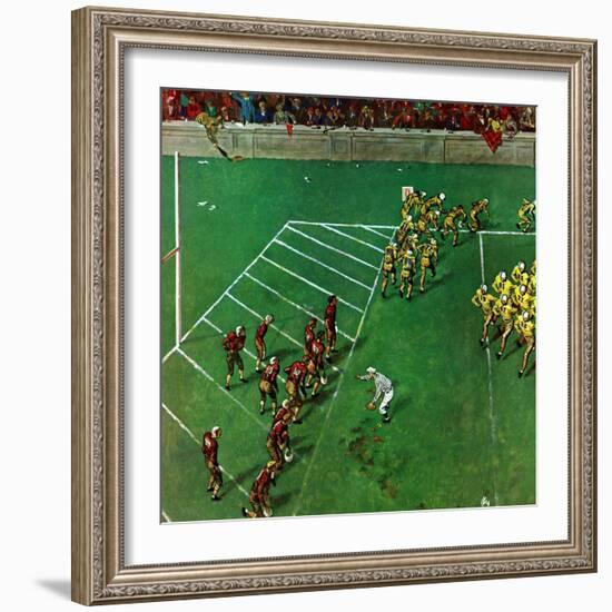 "Third Down, Goal to Go," October 15, 1949-Thornton Utz-Framed Giclee Print