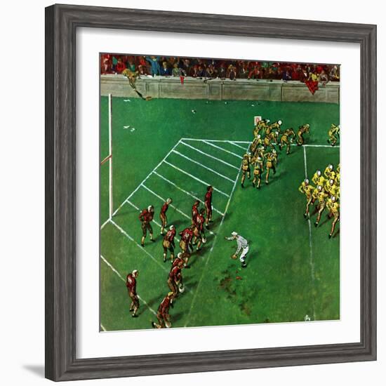 "Third Down, Goal to Go," October 15, 1949-Thornton Utz-Framed Giclee Print